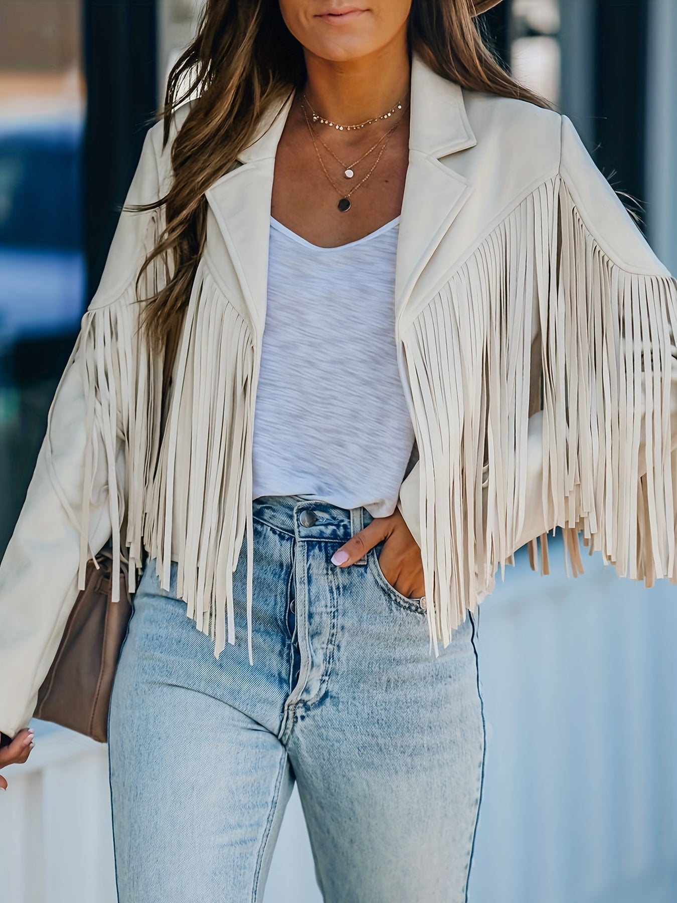 Hedwig - jakke med frynser i western-stil
