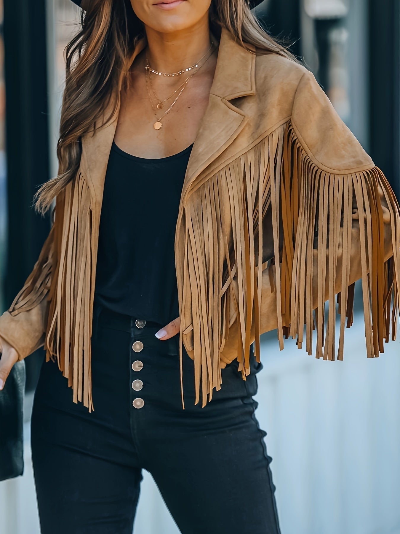 Hedwig - jakke med frynser i western-stil