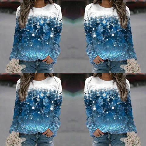 Eva - unik sweater med sneprint