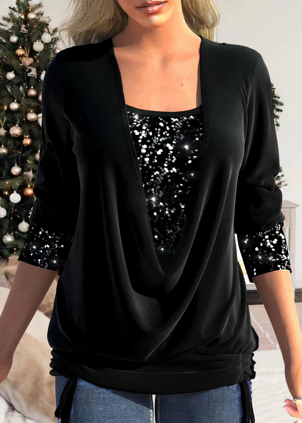 Stylish glitter blouse - Sarina