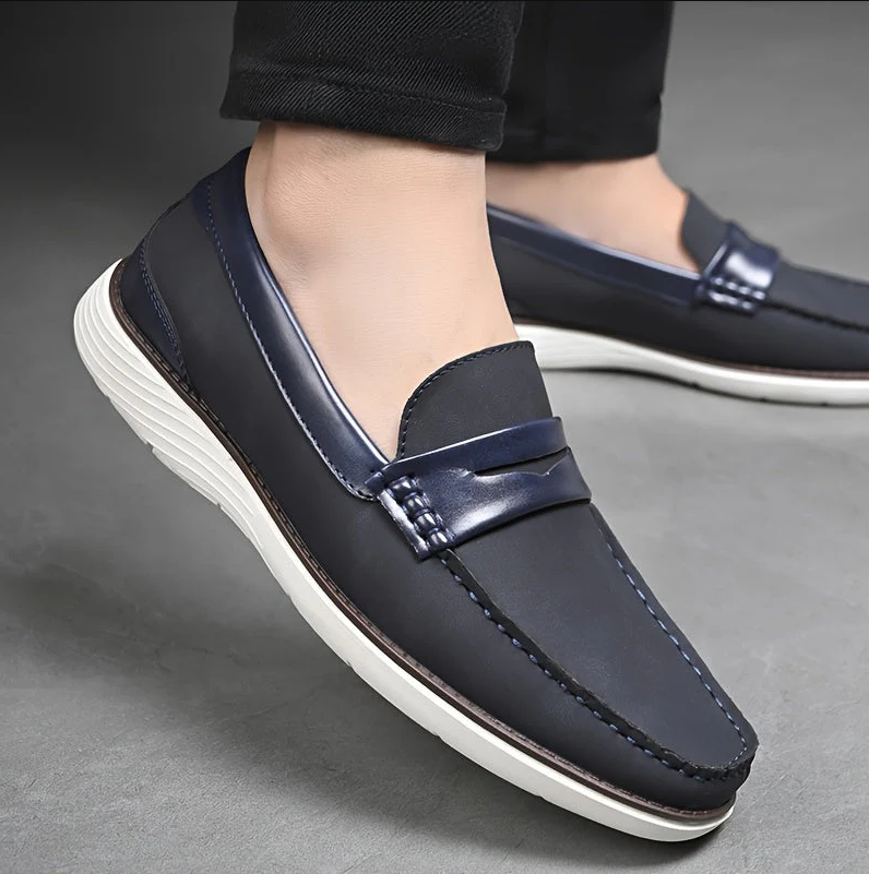 High-quality men's loafers made of leather - elegant shoe design