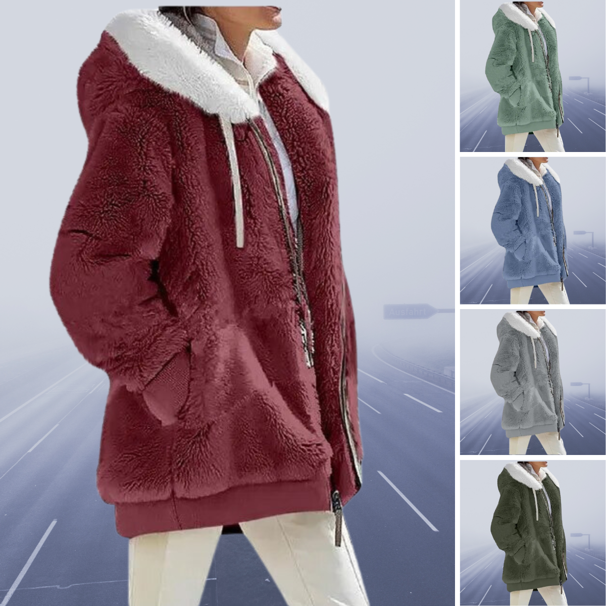 Oversized teddy jacket for women | cozy and warm | winter coat