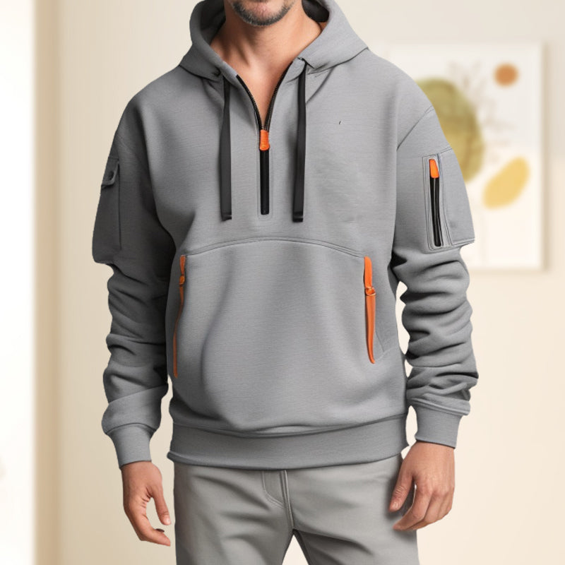 Multifunctional zip hoodie for men