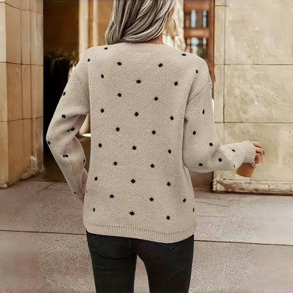 Lilah | polka dot knit sweater