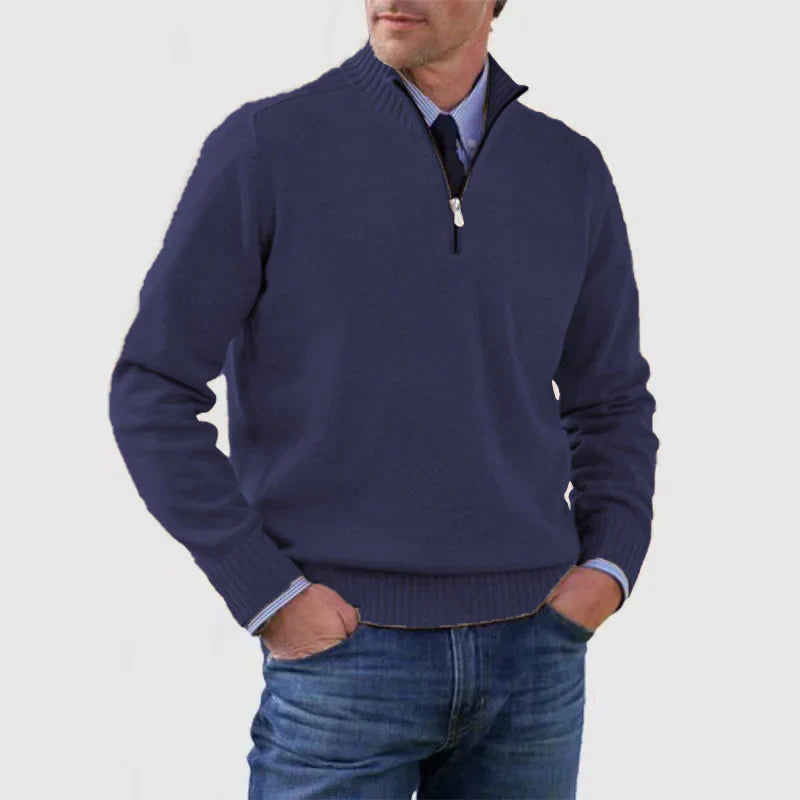 Men's pullover with half zip – cozy and modern