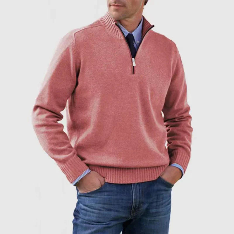 Men's pullover with half zip – cozy and modern