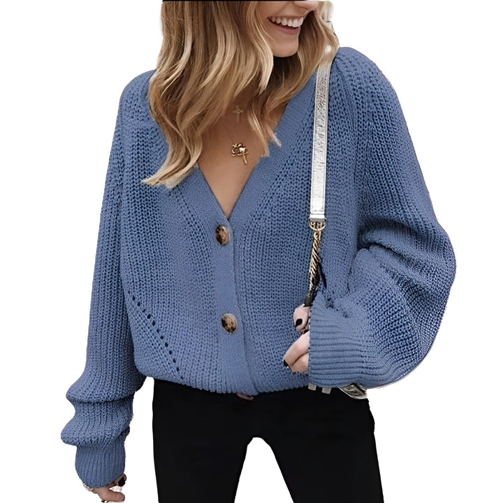 Marisa - klassisk cardigan med lanterneærmer