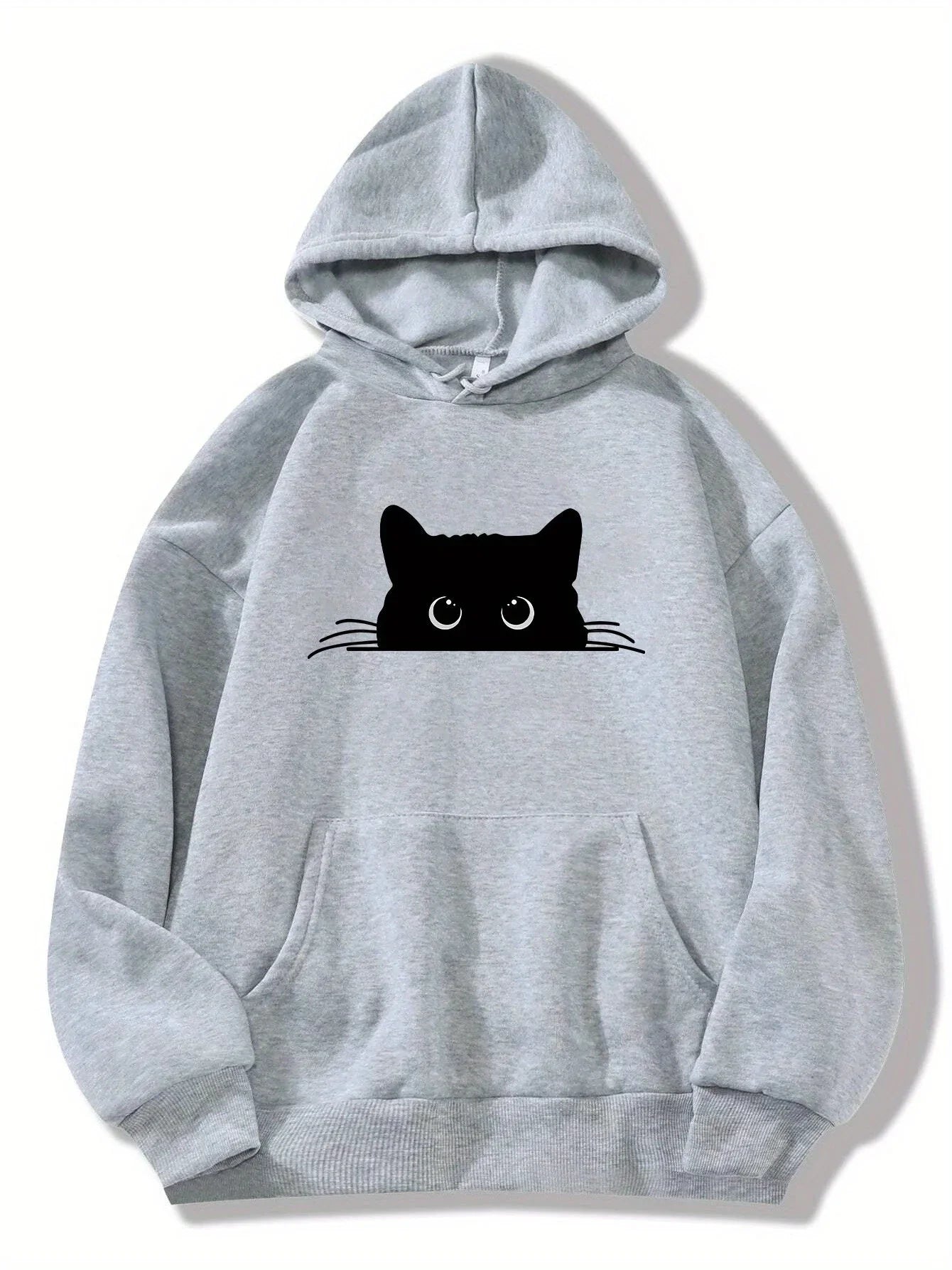 Bella - hoodie with cat print and hood