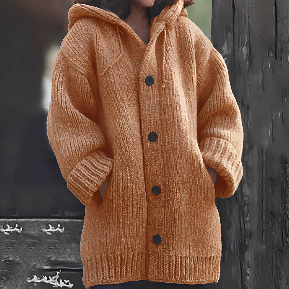 Jaqueline – cozy cardigan with hood and pockets