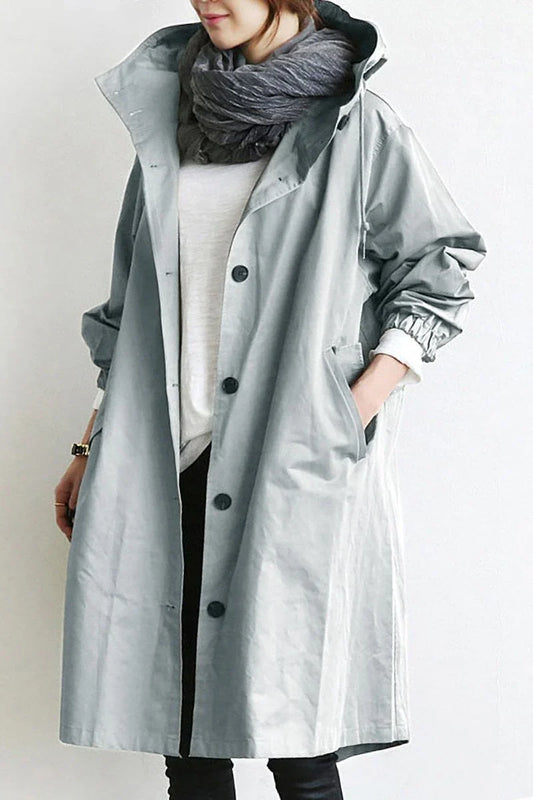 Amaya - waterproof trench coat with hood for women
