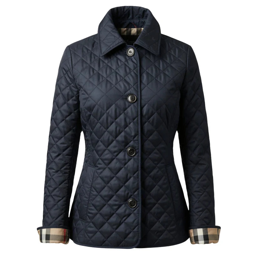 Freya – women's quilted jacket with diamond pattern and button closure