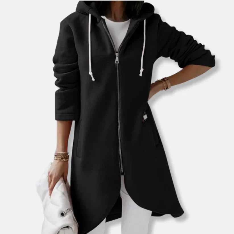 Elise – loose-fitting sweatshirt jacket with hood and zipper