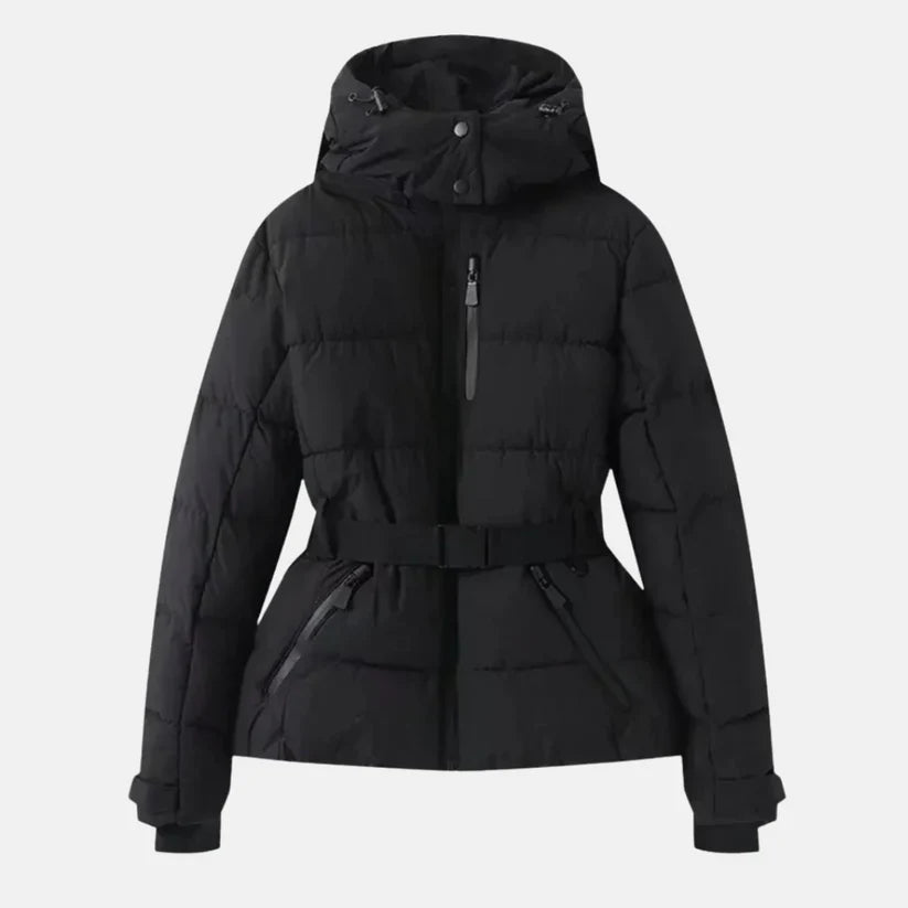 Helena – padded ski jacket with belt and waterproof hood