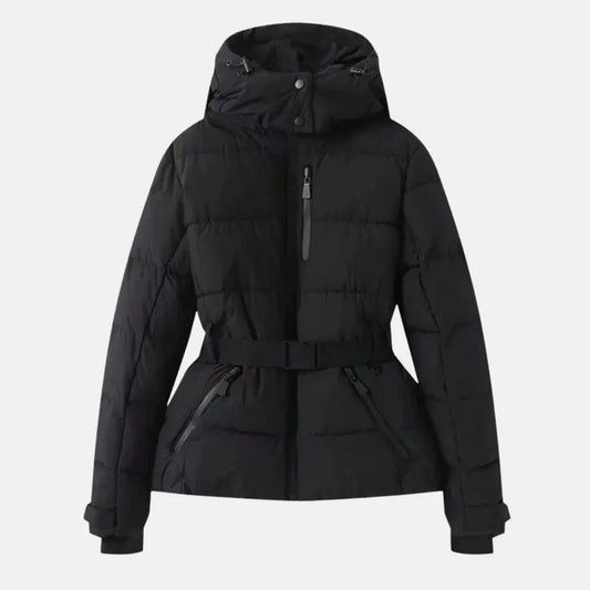 Helena – padded ski jacket with belt and waterproof hood