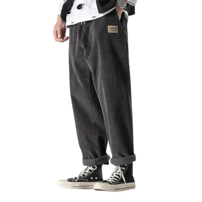 Men's oversized casual corduroy trousers – soft, comfortable cut