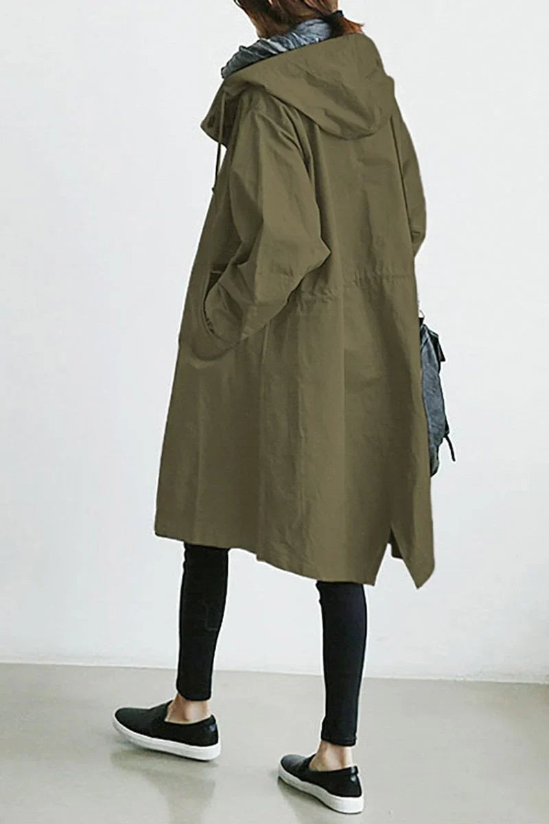 Amaya - waterproof trench coat with hood for women