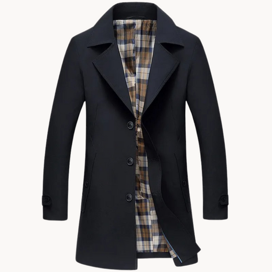 Nomad - slidstærk vindtæt trenchcoat til mænd med design
