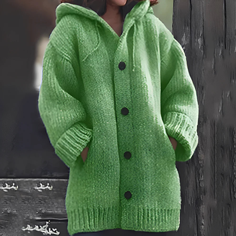 Jaqueline – cozy cardigan with hood and pockets