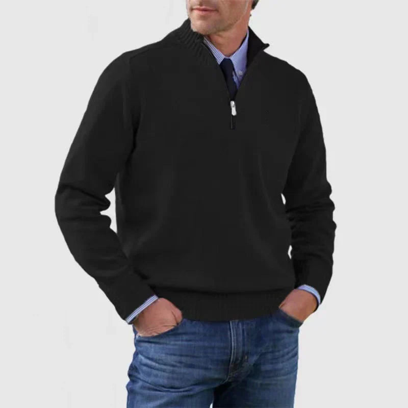 Men's pullover with half zip – cozy and modern