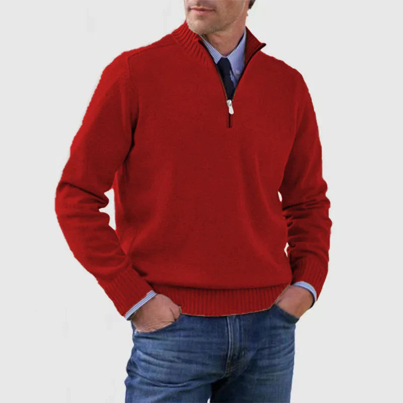 Men's pullover with half zip – cozy and modern