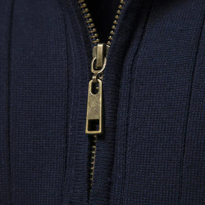 Men's knit sweater with half zip – warm winter quality