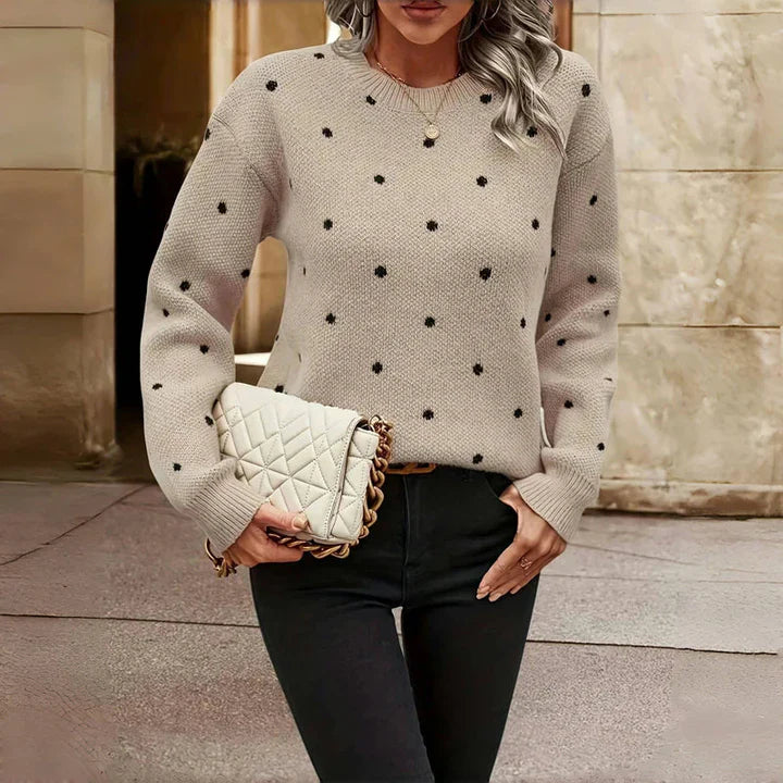 Lilah | polka dot knit sweater