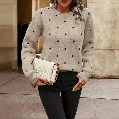Lilah | polka dot knit sweater