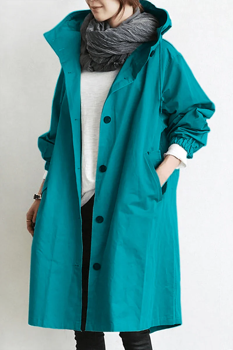 Amaya - waterproof trench coat with hood for women