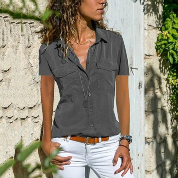 Hayley - streetwear bluse med korte ærmer
