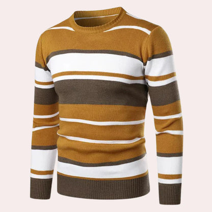Meliko - afslappet stribet sweater til mænd