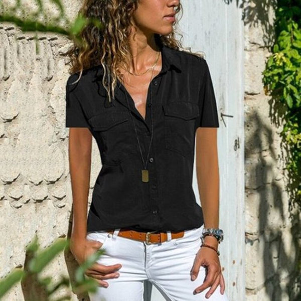 Hayley - streetwear bluse med korte ærmer