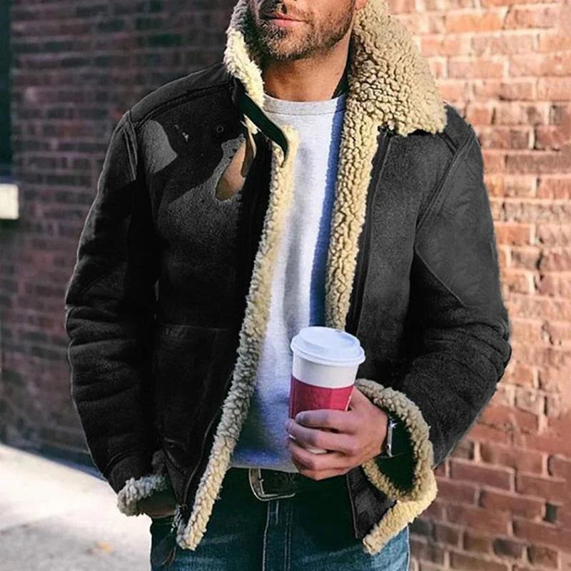 Arvid – aviator jacket with shearling collar and reinforced elbows