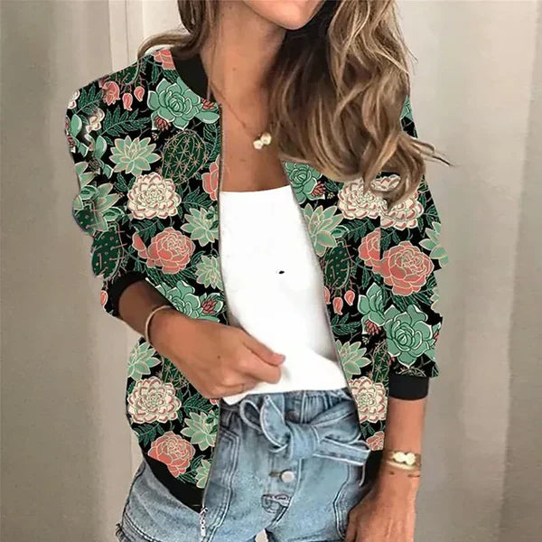 Aimee – lynlåsjakke med print