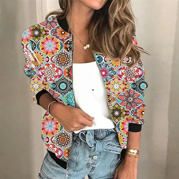 Aimee – lynlåsjakke med print
