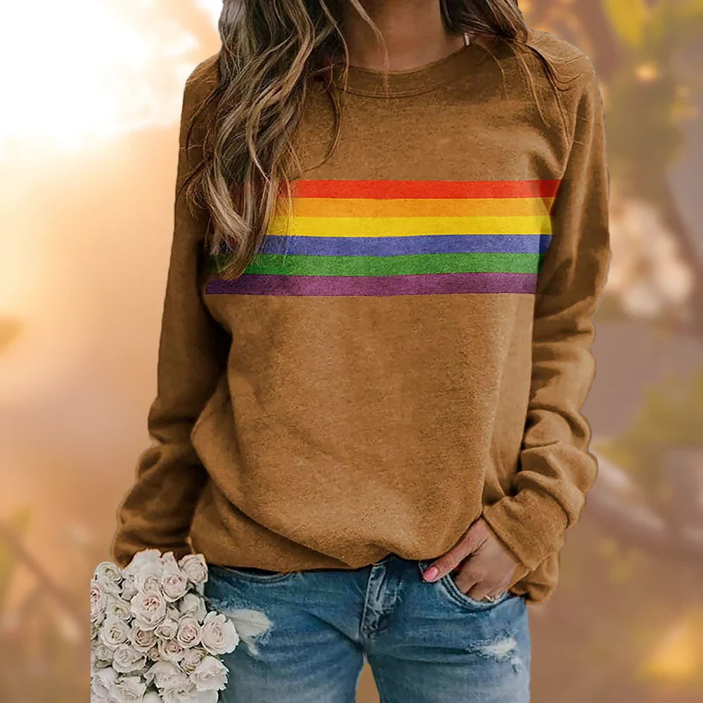 Riley - soft sweater with rainbow pattern