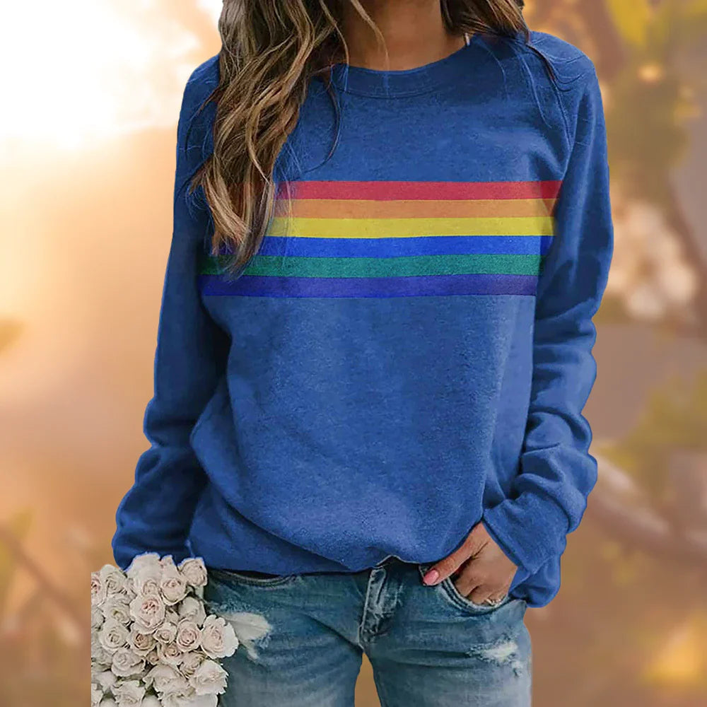 Riley - soft sweater with rainbow pattern