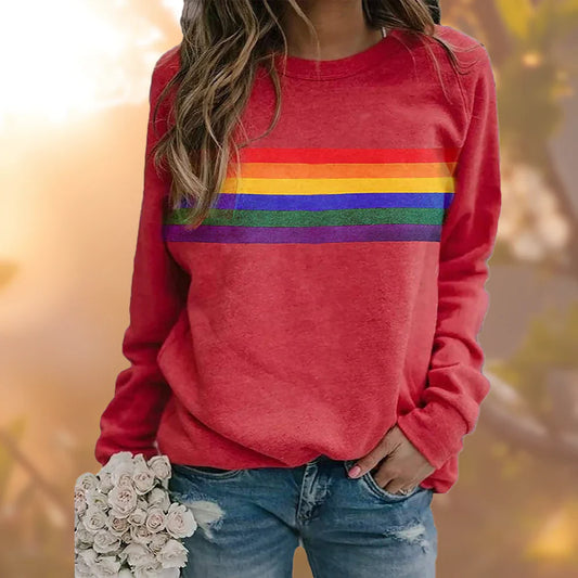 Riley - soft sweater with rainbow pattern