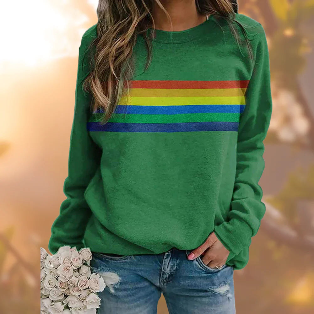 Riley - soft sweater with rainbow pattern