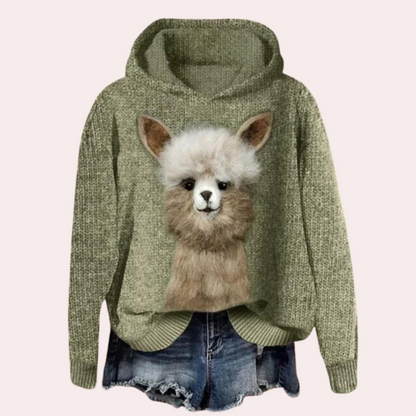Talia - trendy dametrøje med et livligt dyreprint