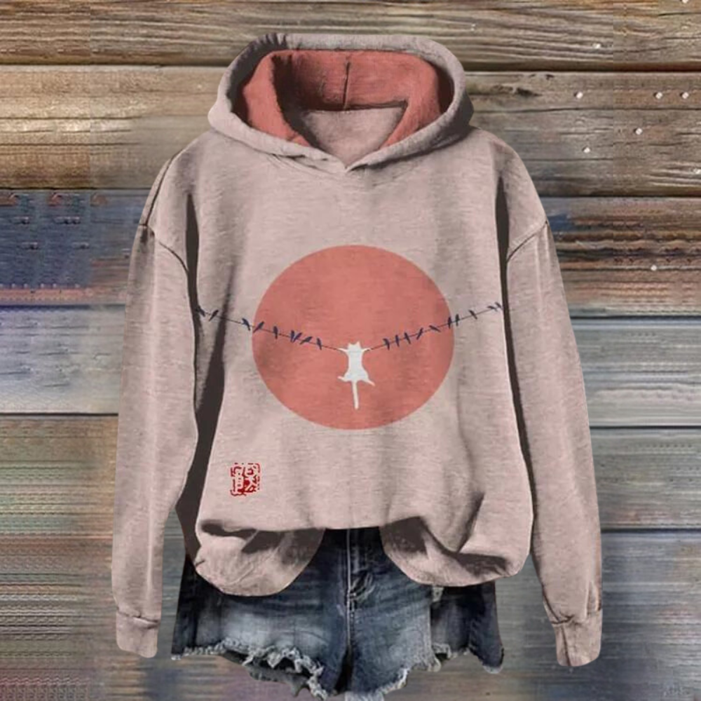 Talia - trendy dametrøje med et livligt dyreprint