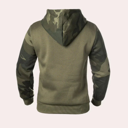 Fritz – stilfuld herresweatshirt med hætte og camouflagemønster