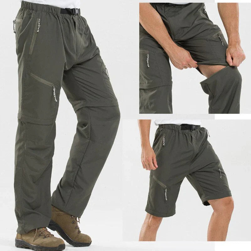 Men's zip-off pants with elastic waistband – convertible outdoor pants