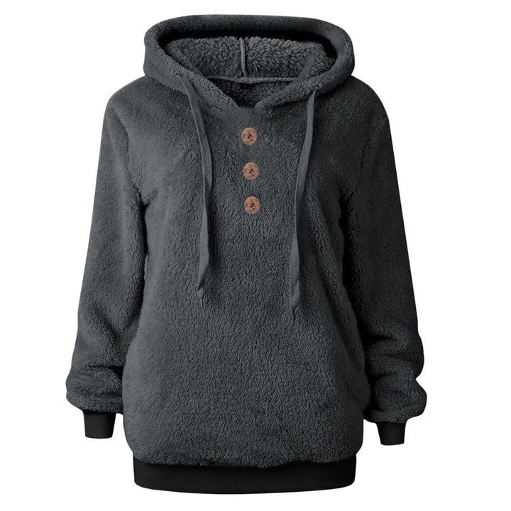 Susi - fluffy dame fleece sweatshirt med hætte