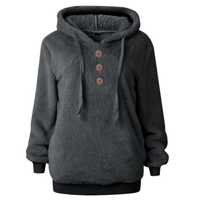 Susi - fluffy dame fleece sweatshirt med hætte