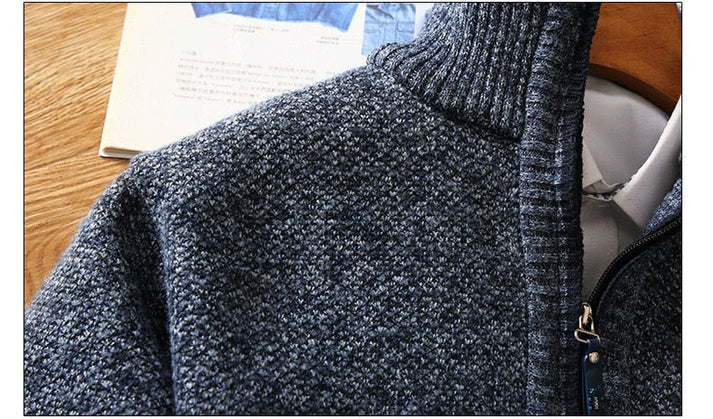 Titan sweater med halv lynlås til mænd - varm striktrøje