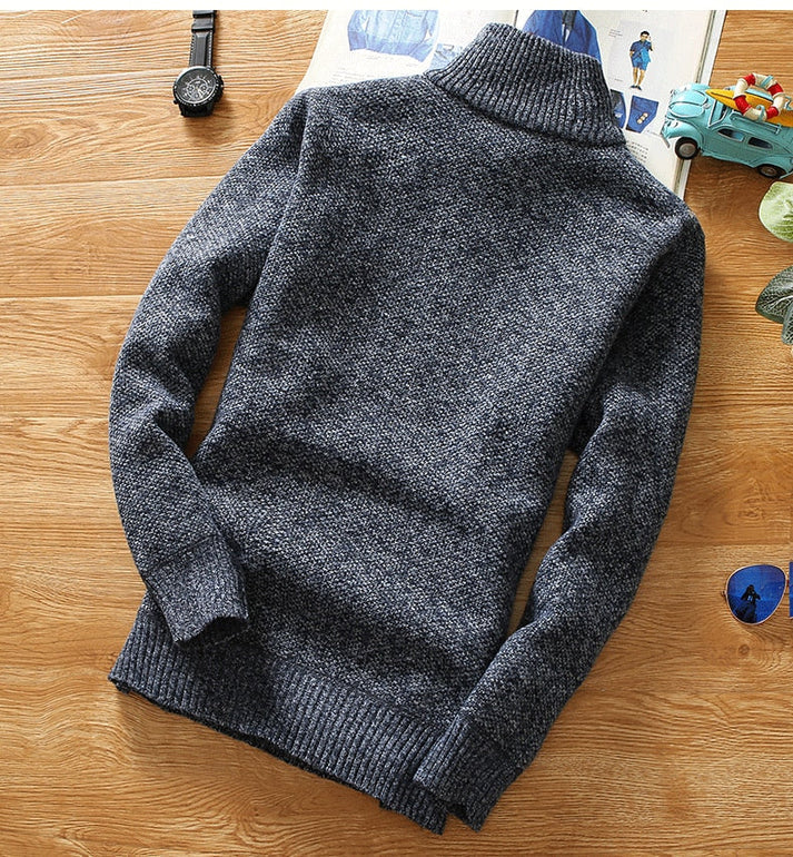 Titan sweater med halv lynlås til mænd - varm striktrøje