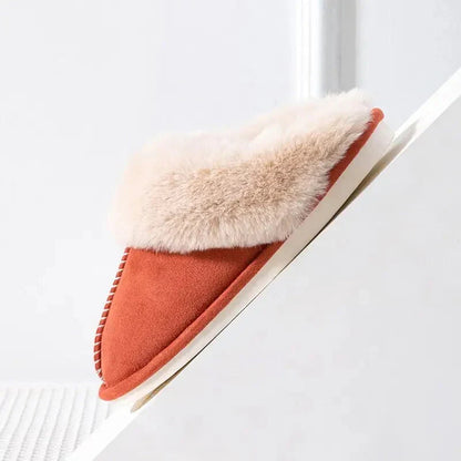 Women's slippers with fur trim – cozy loungewear style