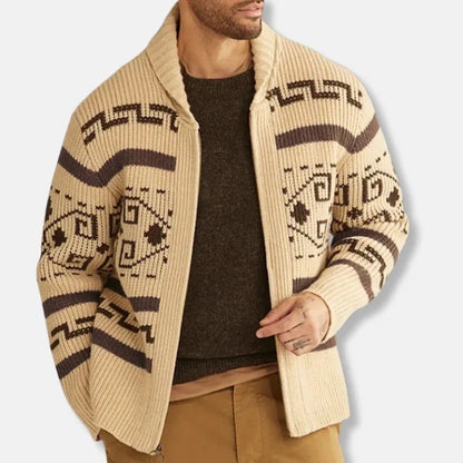 Simon – wool cardigan with shawl collar and zipper