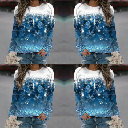 Eva - unik sweater med sneprint