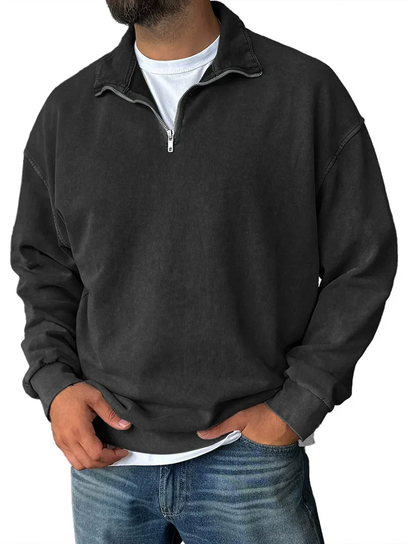 Emil – half-zip sweatshirt with stand-up collar and relaxed fit